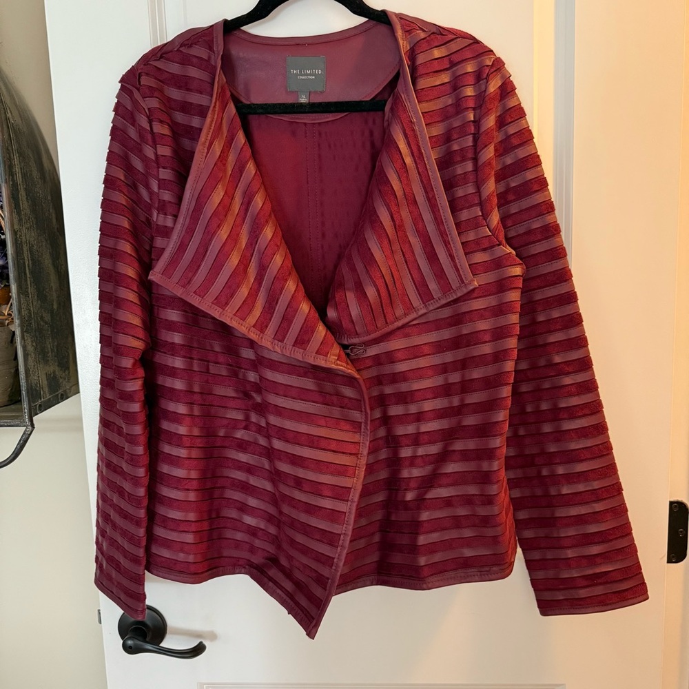 The Limited Burgundy Faux Leather Jacket NWOT